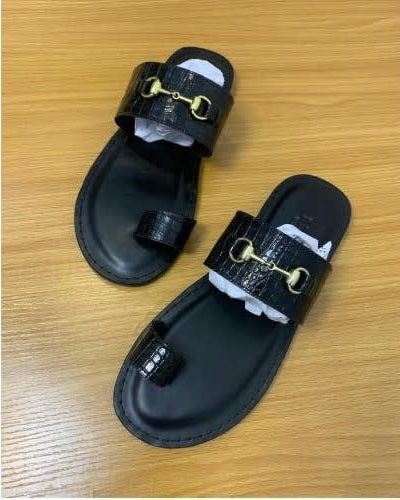 Fashion Male Leather Palm Slippers.