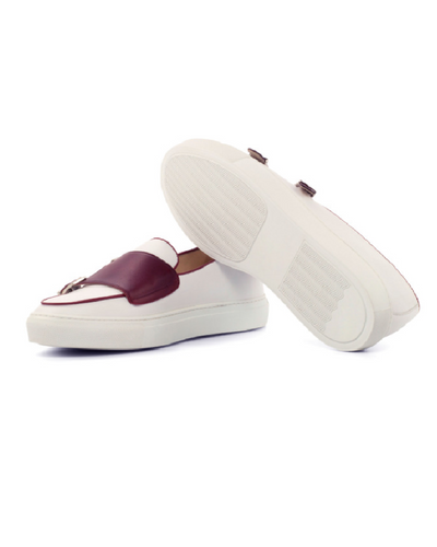 White Governors Double Buckle Plimsoll Sneakers