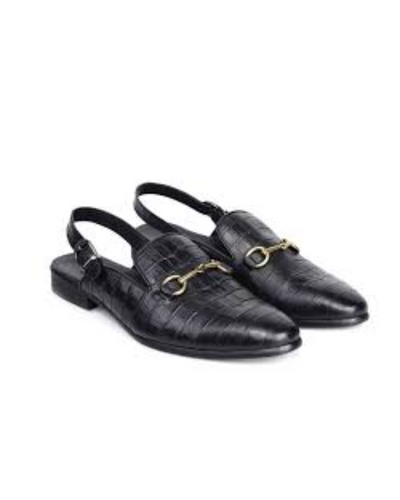 Governors Crocodile Black Half Shoes Sandals