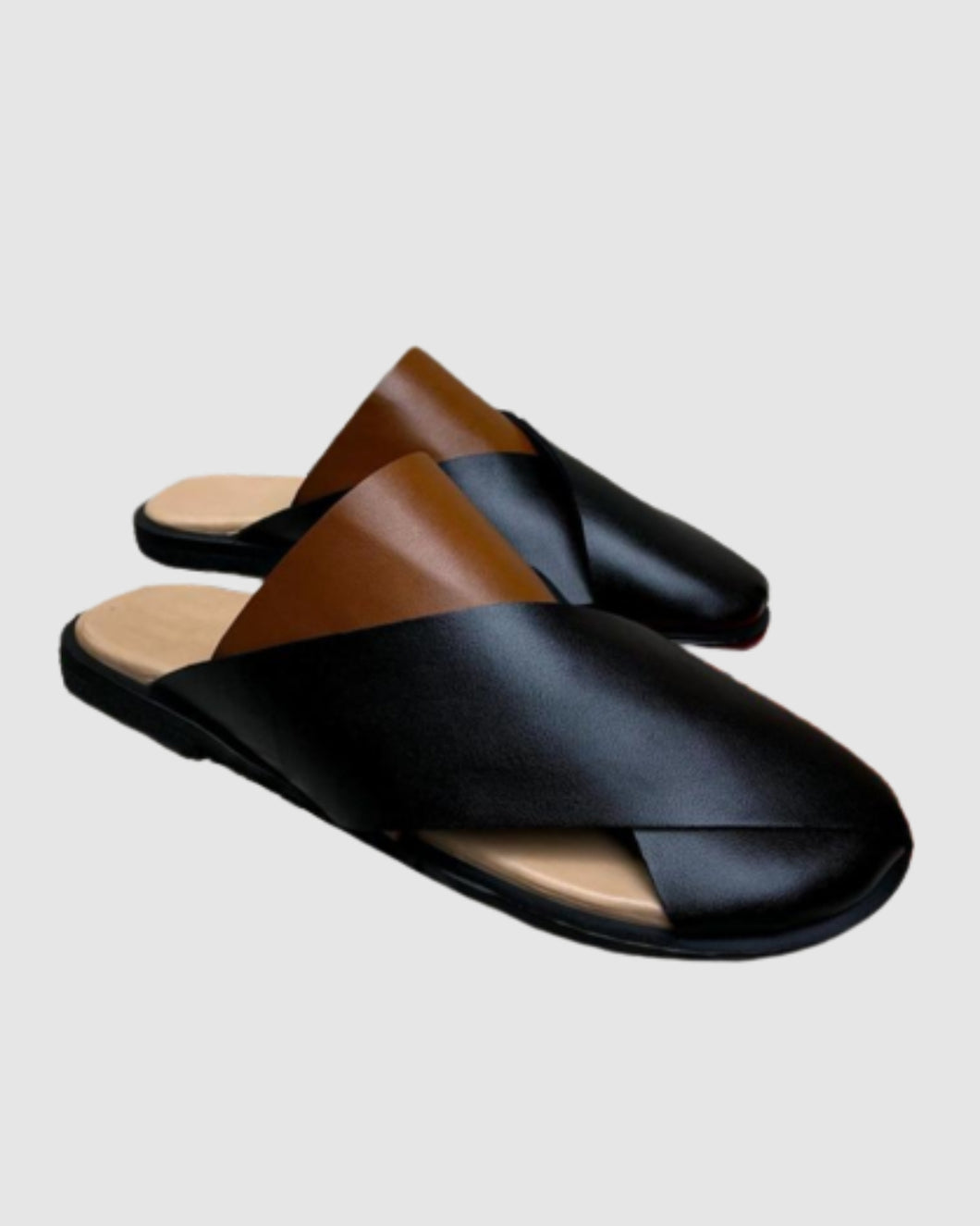 Governors Cover Mule Slippers | Black and Brown
