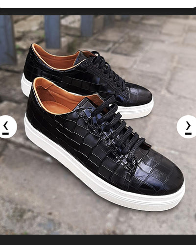 GOVERNORS DEEP CUT ALLIGATOR LACE UP SNEAKERS