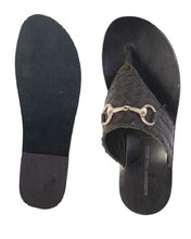 Lere's Silver Horsebit Slippers
