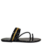 Patent Zipper thong-design slippers for men