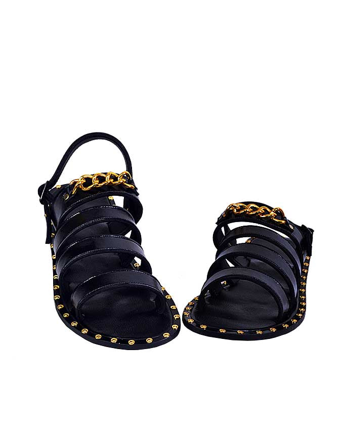 Crowned Gold studded sandals