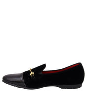 Black Suede with Patent Leather Fade loafer shoes