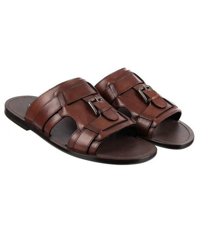 GOVERNORS FULL PLEGDE BUCKLE SLIPPERS - BROWN