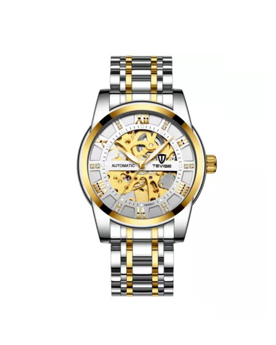 Gold/Silver Luxury Skeleton Business Watch - Mechanical Movement