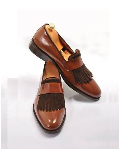 Brown Finger Tassel Loafer shoe for Men