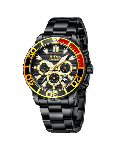 BIDEN SUBMARINE HOMAGE LUXURY WATCH - BLACK AND MULTIDIAL DETAIL (PREORDER ONLY)