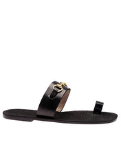 Mens Patent Leather slippers with horsebit