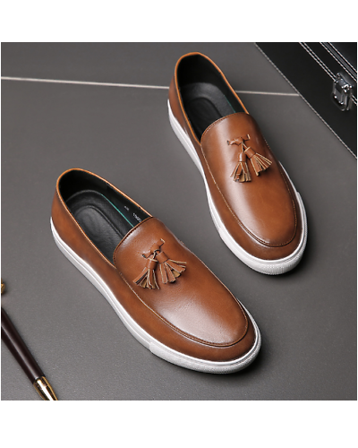 GOVERNORS CALF SKIN LEATHER SNEAKERS - BROWN