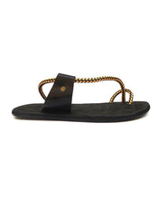 Black and cream thong slippers