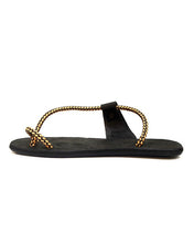 Black and cream thong slippers