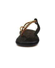 Black and cream thong slippers