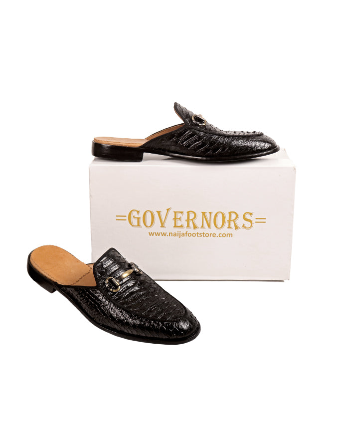GOVERNORS SCALE SKIN LEATHER HALF SHOES