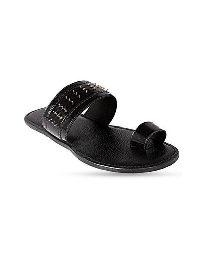 One Toe Patent Spiked Slippers