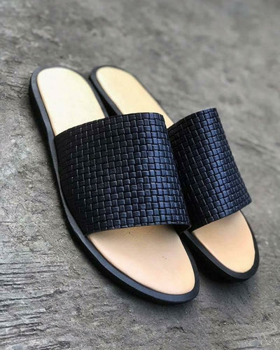 Governors Weaved out Slippers - Black
